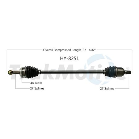 Surtrack Axle Cv Axle Shaft, Hy-8251 HY-8251
